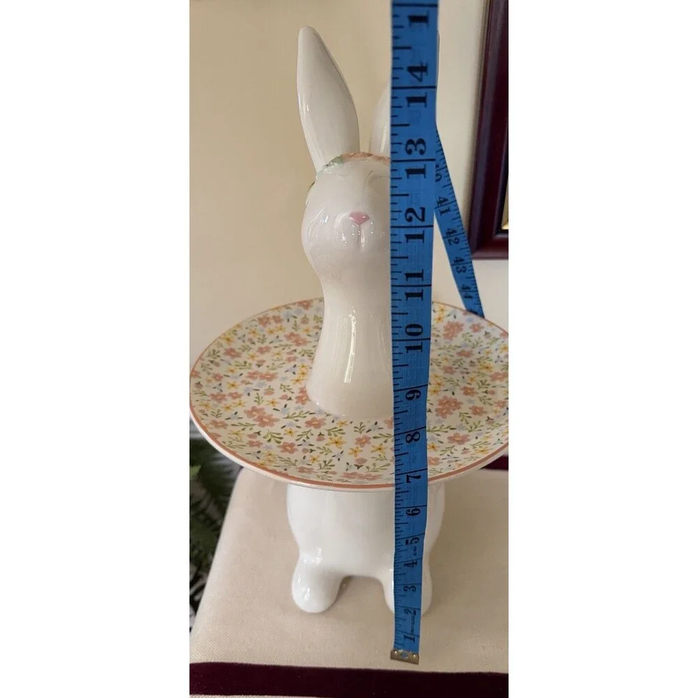 MacKenzie-Childs Posie Patch Rabbit Sweet Stand NEW   In Box